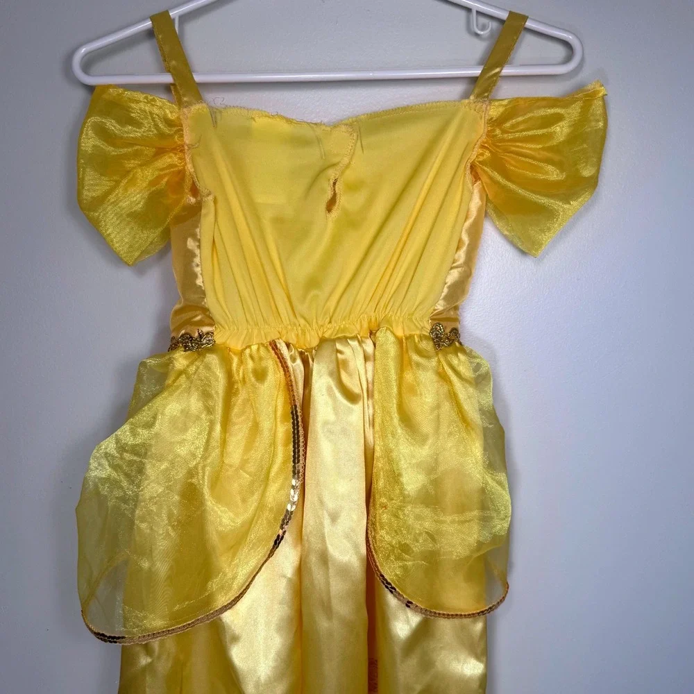 Disney Belle Beauty & the Beast Princess Costume Majestic Dress 4-6X Roses Gold